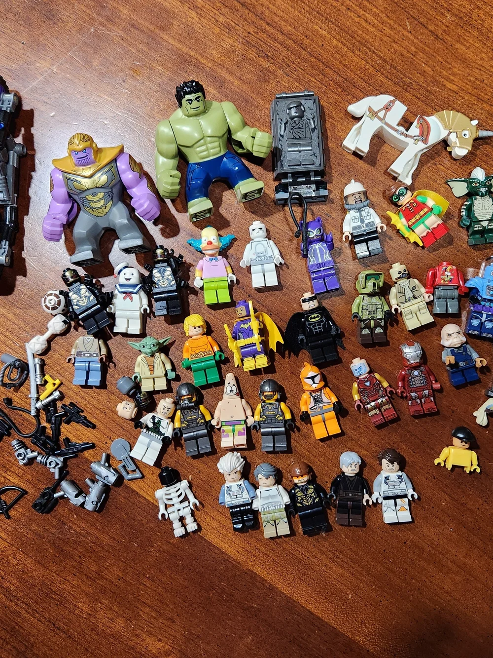 Lego Minifigure & Accessory Lot with Purple, Green, White, Black, Yellow Accents